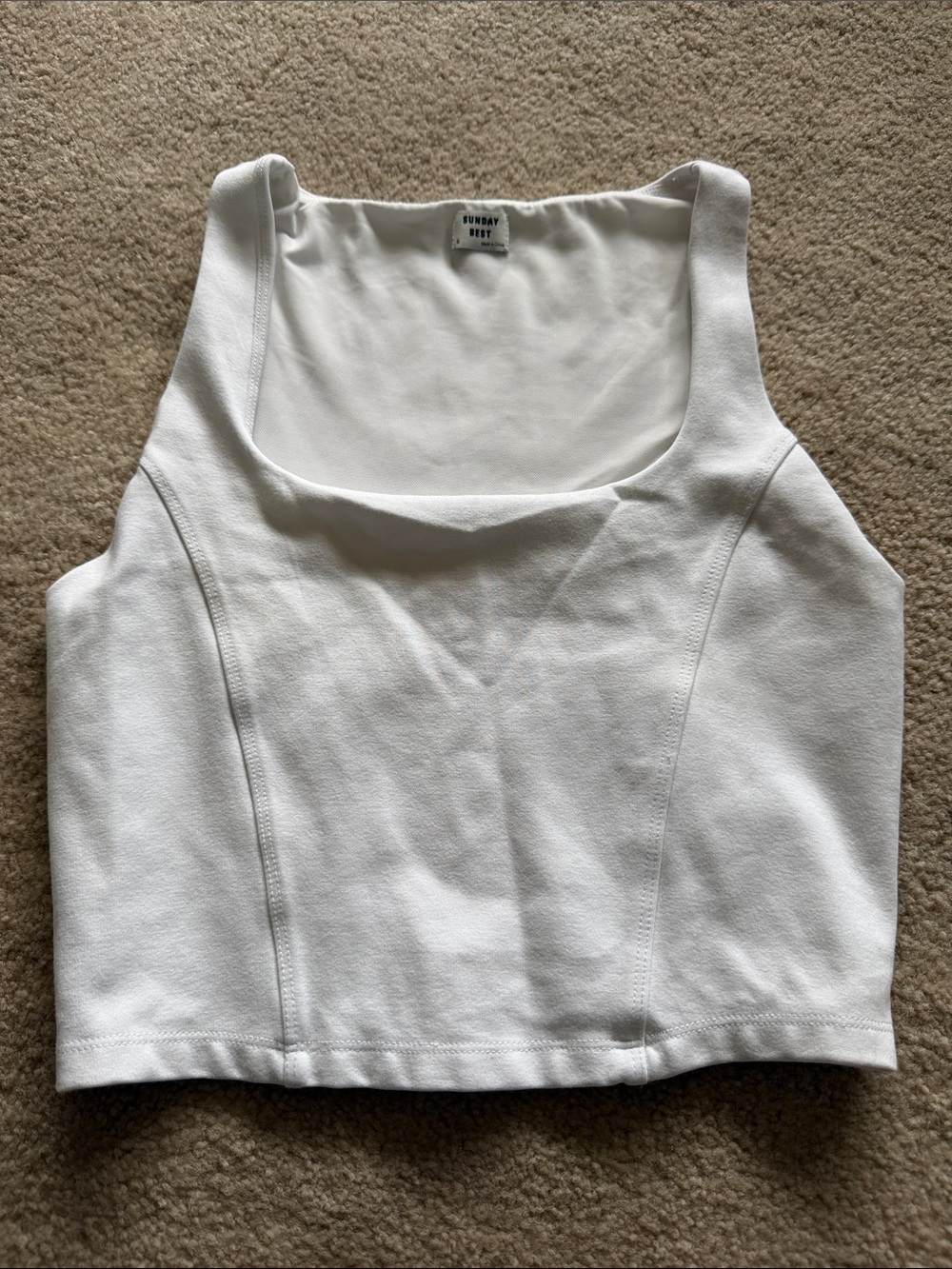 ✏️5/$25 Sunday Best White Structured Cropped Tank